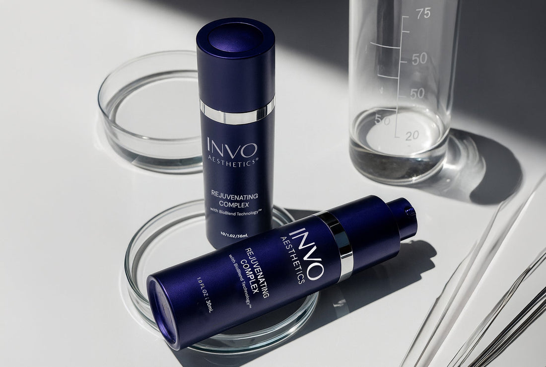 INVO Aesthetics clinical regenerative skincare serum on white surface